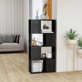 The Living Store Boekenkast Kamerverdeler - 60 x 24 x 124.5 cm - Hoogglans grijs