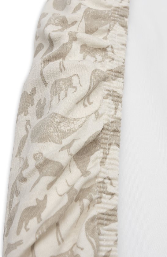 Jollein - Aankleedkussenhoes Jersey 50x70cm - Zachte Hoes Baby Aankleedkussen - Animals - Nougat — afbeelding 2