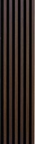 Houten wandpanelen - AcousticWoodline® Vilt-Houten akoestisch aku wandpaneel - 40x270CM - Parel zwart - Donker eiken - Wanddecoratie - Geluidsdemper - muurdecoratie - Wanddecoratie