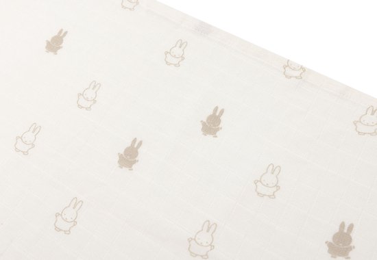 Jollein Drap Housse Jersey Happy Miffy Nougat - 60 x 120 cm