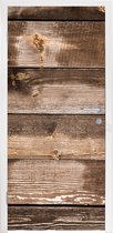 Deursticker Vintage - Hout - Planken - Bruin - 75x205 cm - Deurposter