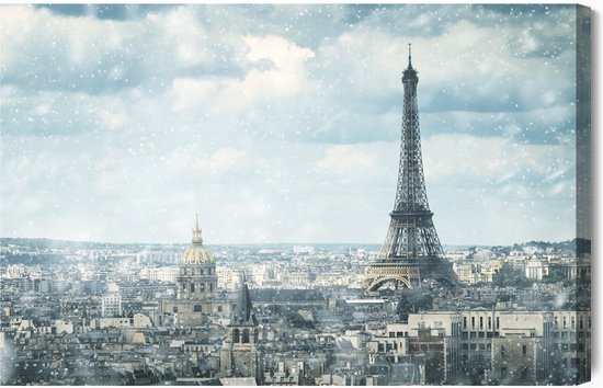 Schilderijkoning - Canvas Schilderij Uitzicht Op Parijs - 100 x 70 cm
