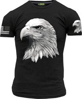 PicOnTshirt - Teetalks Series - T-Shirt Heren - T-Shirt Met Print - T-Shirt Met 'Amerikaans Bald Eagle' Print - Sportief en Casual T-Shirt - Zwart - Heren XL