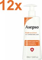 Asepso - Fresh - Antibacteriële Handzeep/Zeeppomp - 12x 250ml - Voordeelverpakking