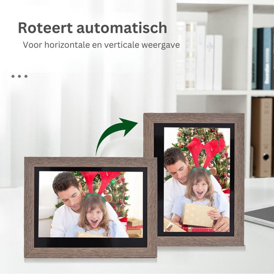 KODAK Digitale Fotolijst WiFi Digitaal Fotolijst, 7 inch HD 1024x600 IPS Touchscreen, Hout Slimme Elektronische Fotolijsten met 32GB Geheugen, Deel Foto, Video via APP o of Type C-kabel, Auto-Rotatie KODAK Digitale Fotolijst WiFi Digitaal Fotolijst, 7 inch HD 1024x600 IPS Touchscreen, Hout Slimme Elektronische Fotolijsten met 32GB Geheugen, Deel Foto, Video via APP o of Type C-kabel, Auto-Rotatie