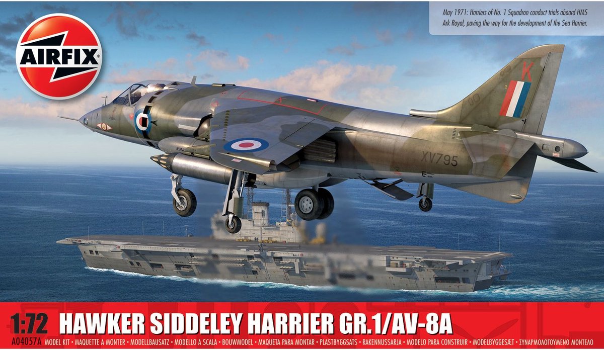 Airfix Modelbouwpakket Militaire voertuigen - 04057A Hawker Siddeley Harrier GR.1/AV-8A Plastic - 1:72 - Modelbouw