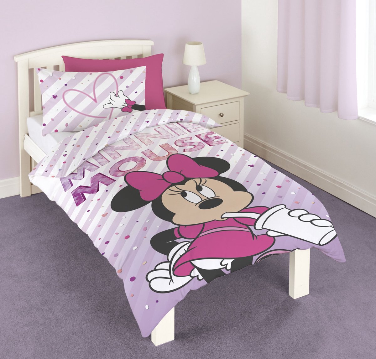 Disney Minnie Mouse Steppdecke Decke 100% Polyester Kuscheldecke für Kinderzimmer