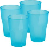 Santex drinkglazen frosted - turquoise - 24x - 420 ml - onbreekbaar kunststof - Cocktailglazen