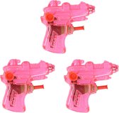 Mini waterpistool - 6x - roze - kunststof - 8 centimeter - zomer speelgoed
