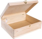Creative Deco XL Grande boîte de rangement en bois | 40 x 30 x 14 cm | avec un couvercle | Boîte Coffre