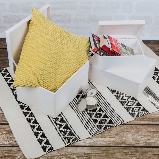 Woonkamer - Houtlook - Creative Deco - Met deksel - Opbergkist
