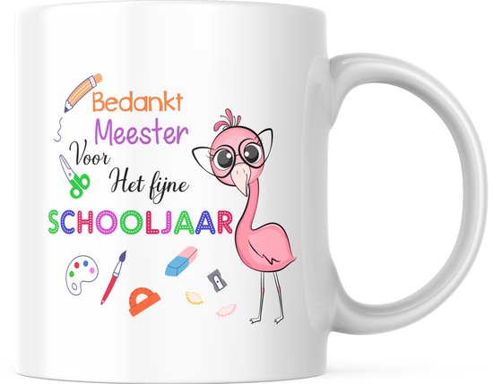 Bedankt Meester Mok met tekst: bedankt meester voor het fijne