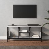vidaXL - Tv-meubel - 100x35x45 - cm - bewerkt - hout - en - ijzer - grijs - sonoma - eiken