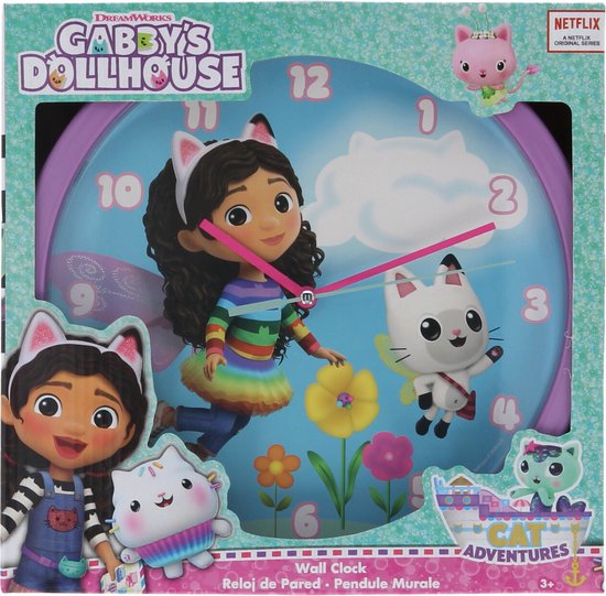 Gabby's Dollhouse Wandklok - 25 cm - Paars - Kunststof — afbeelding 2