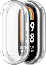 Strap-it TPU case - transparant bescherm hoesje geschikt voor Xiaomi Smart Band 8 - doorzichtige beschermhoes voor Smart Band / Mi Band 8