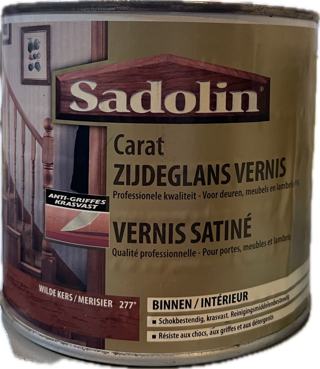 Wood Lover Solid Vernis - Krasvaste Decoratieve PU vernis - 277 Wilde Kers - 0.50 L