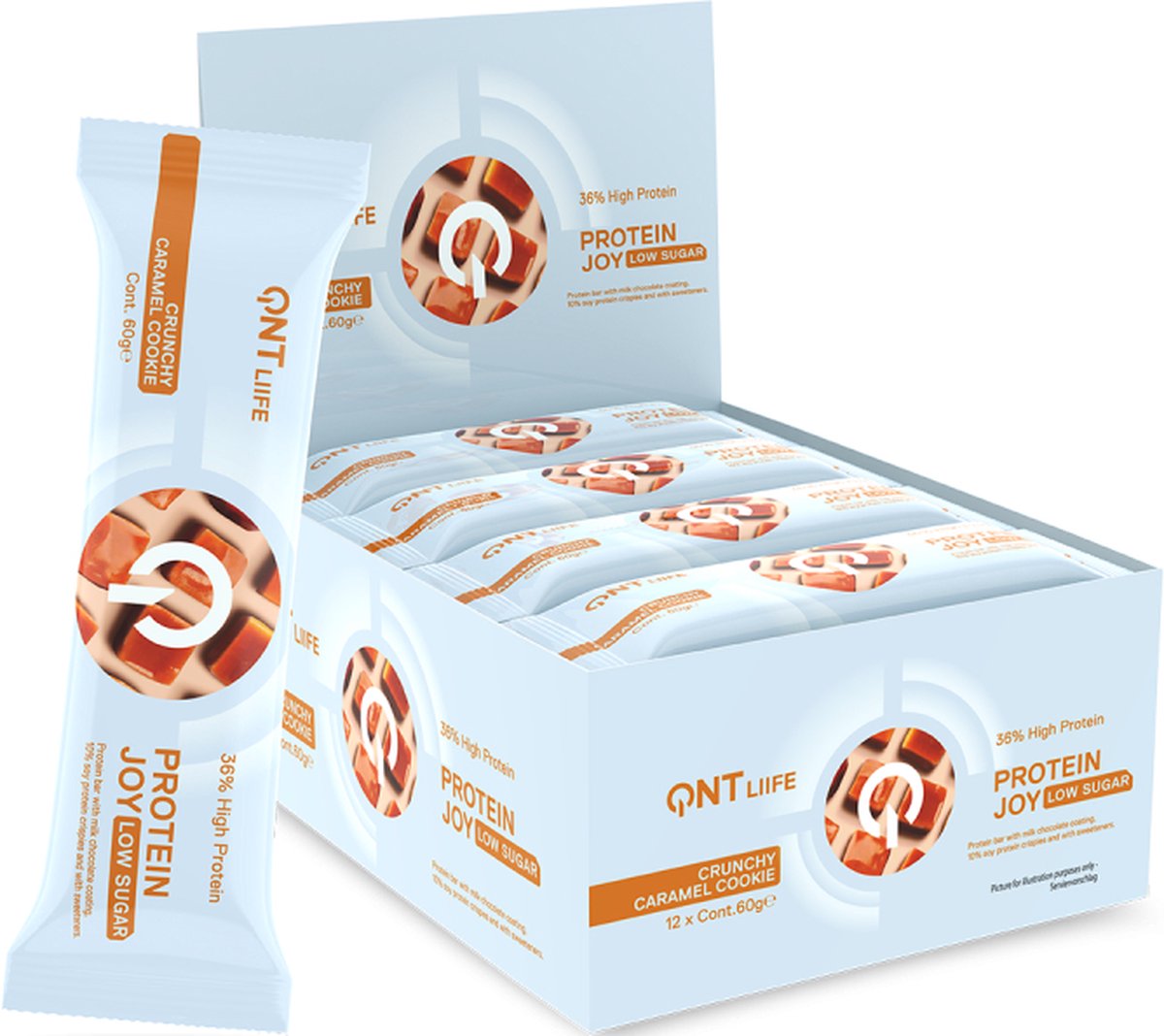 Goedkoopste 12x QNT Protein Joy Bar Crunchy Caramel Cookie 60 gr