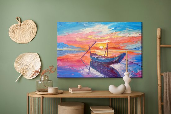 Peinture Roi - Toile Peinture Bateaux de pêche en mer - 70 x 50 cm