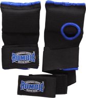 Rumble - Binnenhandschoenen Boksen - Bandage Boksen - Zwart-Blauw met Stevige strap XS