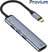 USB-C Hub - 6 in 1 - HDMI - USB 3.0 - USB-C Docking Station adapter splitter - Grijs - Provium