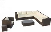 Concept-U - 8 -Seater Garden Furniture in zwart -wit gevlochten hars SALENTO