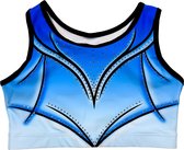 Sparkle&Dream Turntopje Claire Blauw - Maat AXL S/M - Gympakje voor Turnen, Acro, Trampoline en Gymnastiek
