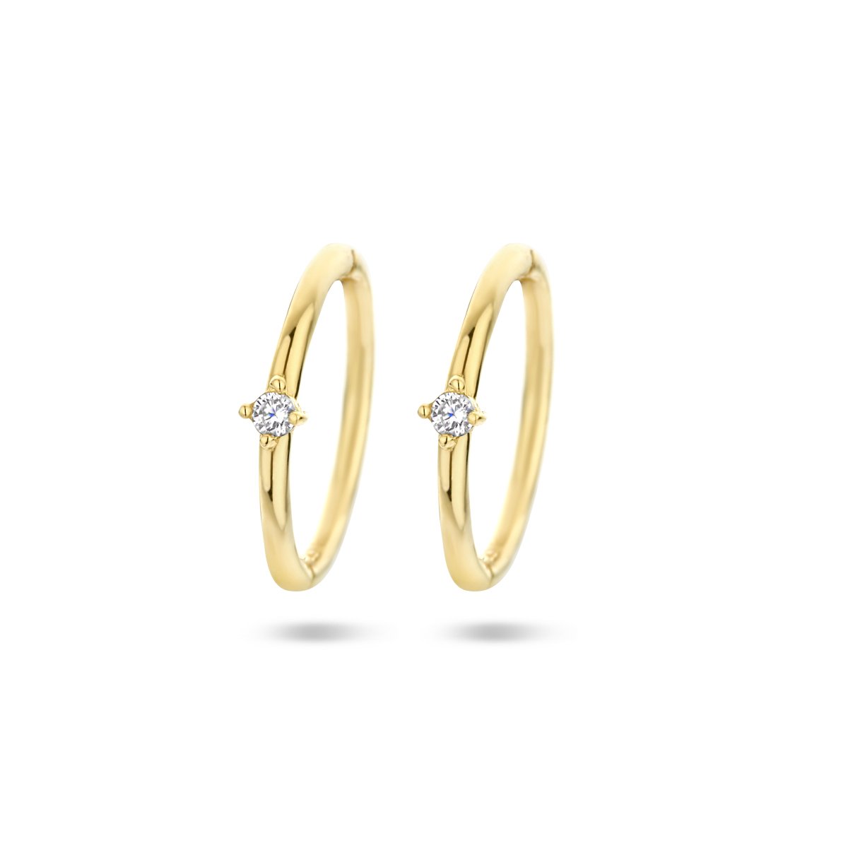 14K geelgoud klapoorringen zirkonia 4026905