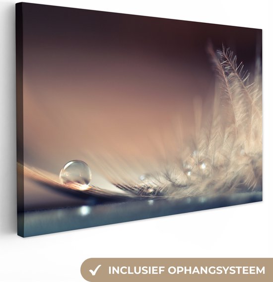 Canvas schilderij - Veer - Water - Abstract - Canvas schilderij - Canvas woonkamer - Wanddecoratie - 60x40 cm