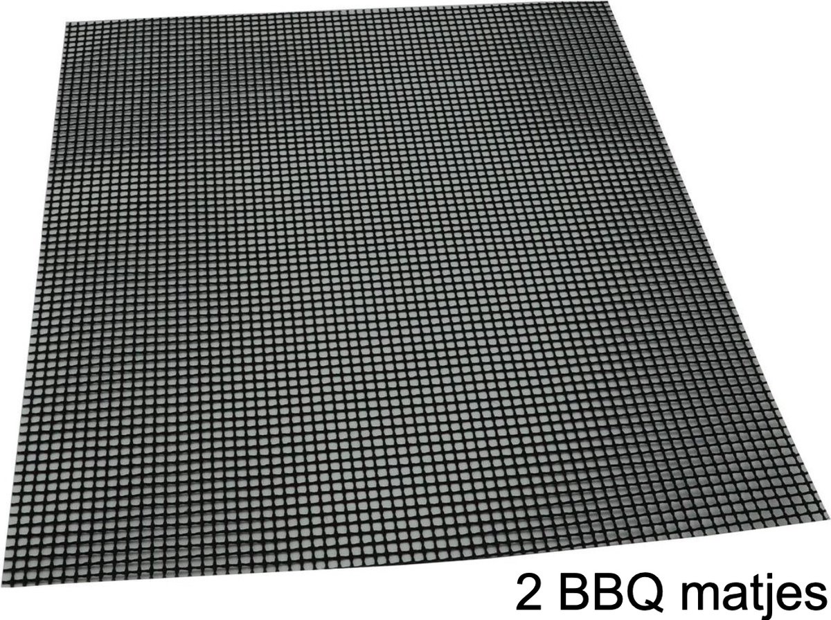 CHPN - BBQ mat - BBQ matjes - Ovenmat - Bakmat - 33/40CM - Anti aanbak - Teflon - 2 stuks - Zwart - Grillmatjes