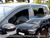 Dacia Sandero & Sandero Stepway model3 - zijwindschermen set a 4 stuks tbv voor & achterdeuren L+R - 5 deurs model VANAF 2021 donker getint pasvorm Team Heko