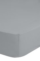 Luxe jersey geweven hoeslaken grijs - 160/180x200 (lits-jumeaux) - heerlijk zacht en ademend - hoogwaardige kwaliteit - rondom elastiek - hoge hoeken - perfecte pasvorm