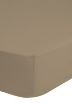 Luxe jersey geweven hoeslaken zand - 200x220 (lits-jumeaux extra breed) - heerlijk zacht en ademend - hoogwaardige kwaliteit - rondom elastiek - hoge hoeken - perfecte pasvorm