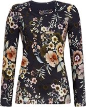 Bloomy pyjamashirt Bloemen midnight - Blauw - Maat - 42