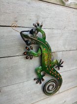 Floz Design wanddecoratie gekko - gekko 3d voor aan de muur - metalen muurdecoratie - cadeau voor jongen - fairtrade
