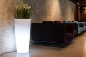 Pot de fleur - éclairé par LED - 85x40x40 cm - blanc
