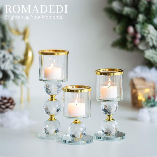 Lot de 2 Bougeoir Cylindriques en Verre, Bougeoir en Verre sans Fond