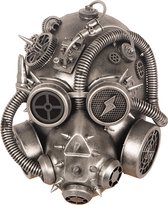Extreme steampunk mask - Zilverkleurig masker met gasmaker en decoratie