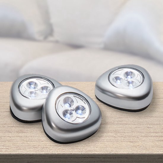 Grundig LED Spots 5 Pièces - Lampe à pression - Éclairage d'armoire - À  piles 