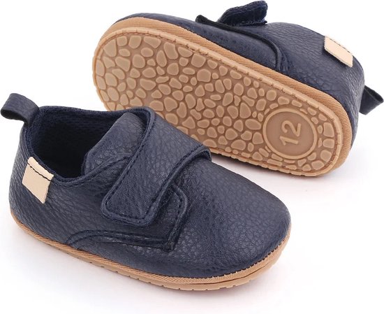 Babyschoentjes – Eerste loopschoentjes - PU Leer - Maat 18-19 - 11 cm - Donkerblauw