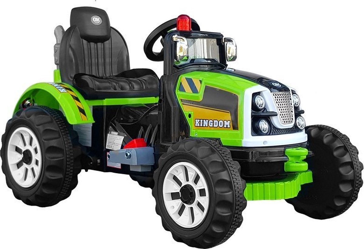 Tracteur électrique Kingdom vert pour enfant - 2 - 5 km/h - 106 cm x 61 cm  x 64 cm 