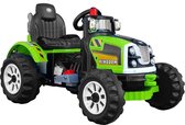 Tracteur électrique Kingdom vert pour enfant - 2 - 5 km/h - 106 cm x 61 cm x 64 cm - véhicule à batterie pour enfant - 2 moteurs 45W - marche avant et marche arrière - freine automatiquement au relâchement du gaz - 2 vitesses