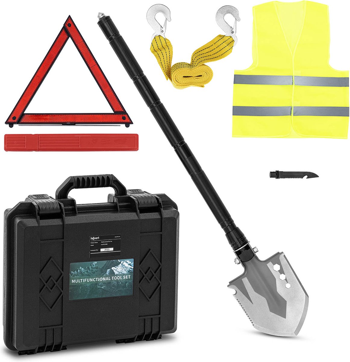 Survival spade - 11 Functies + tas - hillvert