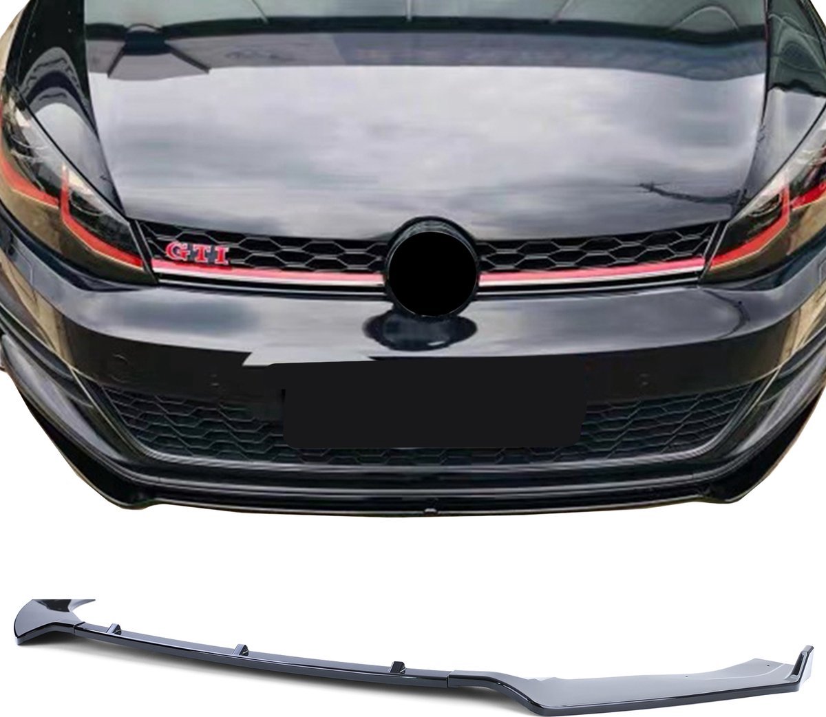 Volkswagen Golf 7 MK7 GTI GTD Spoiler Voorspoiler Splitter Cup Lip Hoogglans Zwart