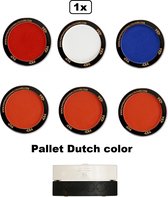 1x Palet Multi color set Dutch PXP Professional Colours rood/wit/blauw/oranje - 6x 10 gram - Schmink festival thema feest kids verjaardag party Holland Oranje