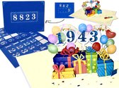 Popcards popupkaarten – Felicitatie, Verjaardag, Jubileum, Jaartal, Jaar, Uitnodiging, Pincode. Alle Leeftijden, Alle Data, Datum pop-up kaart 3D wenskaart
