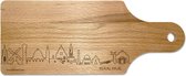 Skyline Borrelplank Waalwijk - Hapjesplank - Serveerplank - Cadeau Jubilea - Cadeau verjaardag - Cadeau geschenk - Serveren - WoodWideCities