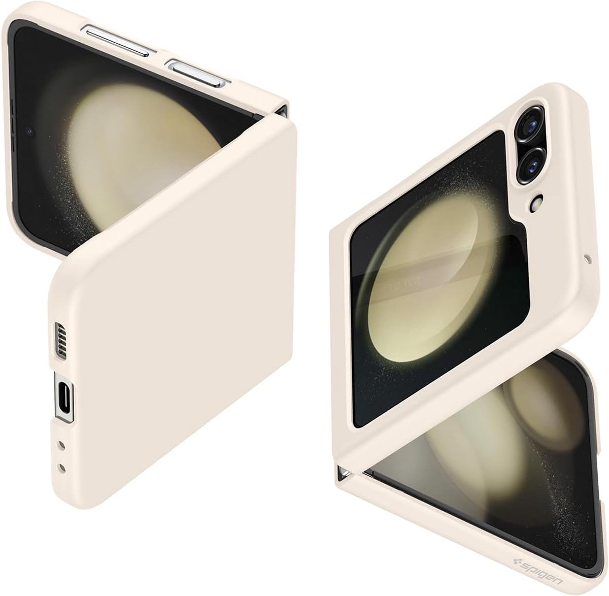 Geschikt voor Spigen Samsung Galaxy Z Flip 5 hoesje -Pearled Ivory