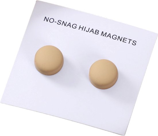 Fako Bijoux® - 2x Magnetische Broche - Hoofddoek Magneet - Sjaal - Hijab Accessoires - Abaya - 2 Stuks - Mat Beige
