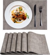 Placemats, 4-delige set, lederlook, afwasbaar, afwasbaar, waterdicht, pvc, voor thuis, keuken, restaurant, hotel