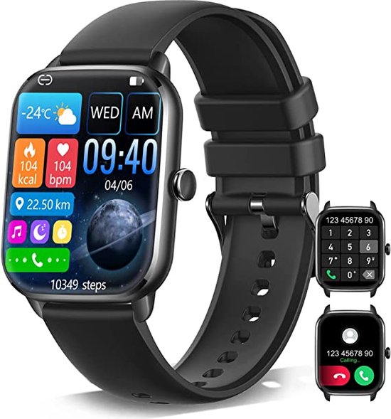 SAMTECH Smartwatch Ultra Thin Pro- Dames & Heren – Sport horloge - Stappenteller, Calorie Teller, Slaap meter, HD – IOS & Android - Zwart
